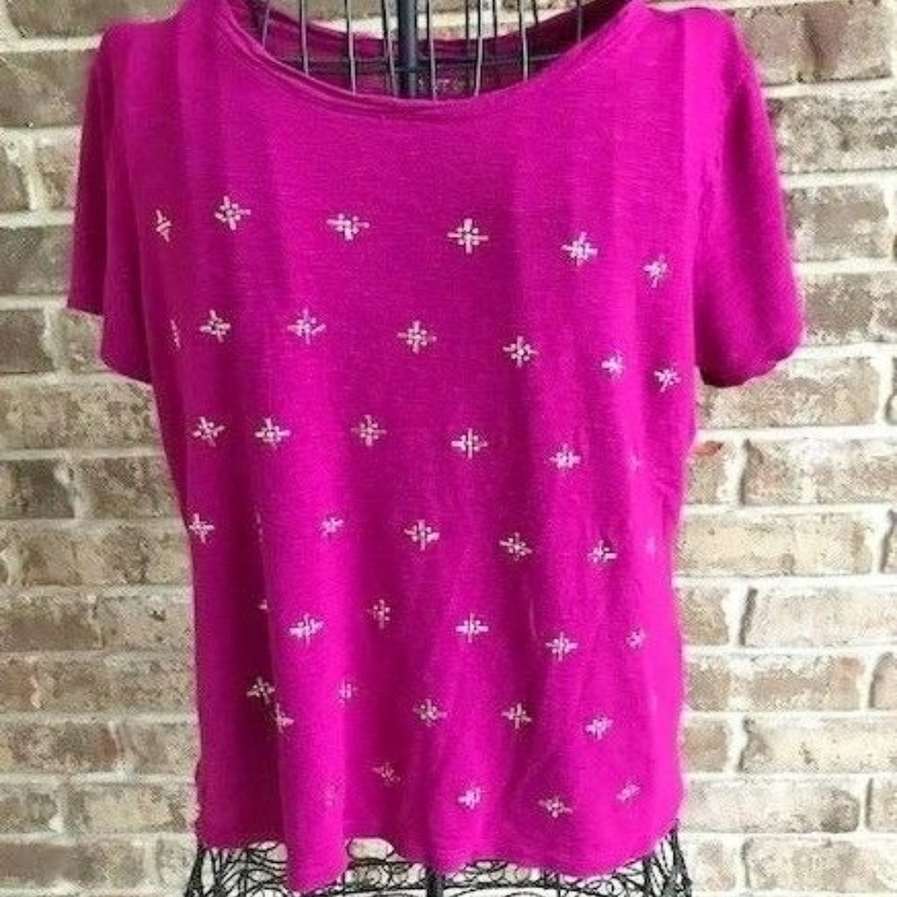 APT 9 Purple Top Embellished Short Sleeves 1 Owner